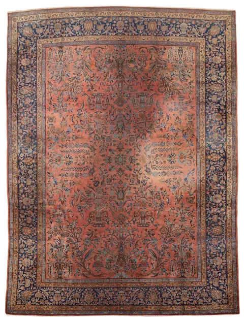 Collectible Antique Kashan Persian Wool Area Rug 9x11
