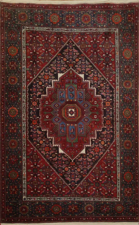 Blue Zanjan Persian Wool Rug 4x7