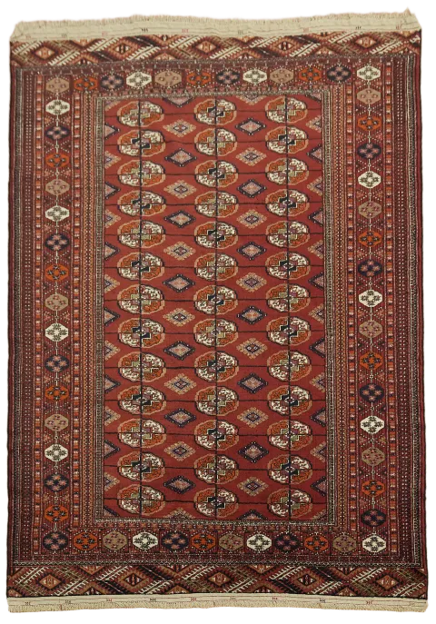 Geometric Wool Bokhara Oriental Rug 5x6