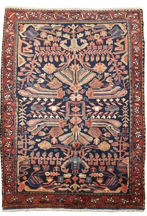 Blue Lilian Persian Tribal Wool Rug 5x7