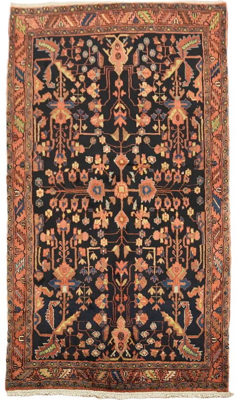 Blue Geometric Sultanabad Persian Wool Rug 4x7