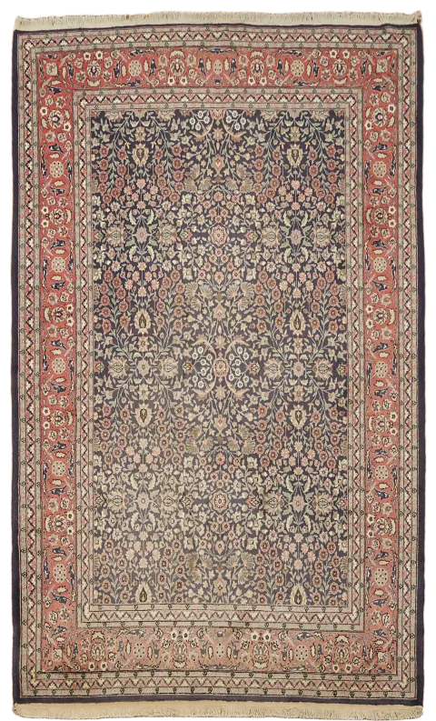To Quality Wool Hereke Turkish Floral Rug 5x8