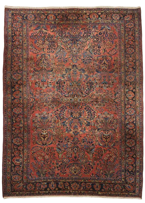 Antique Sarouk Persian Tribal Wool  Area Rug 6x9