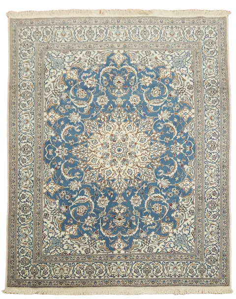 Blue Vintage Nain Persian Wool Rug 7x9
