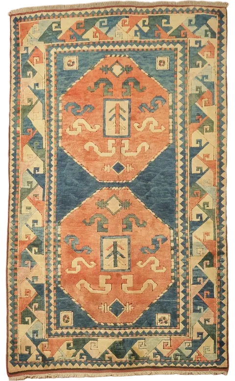 Anatolian Turkish Tribal Wool Rug 5x8
