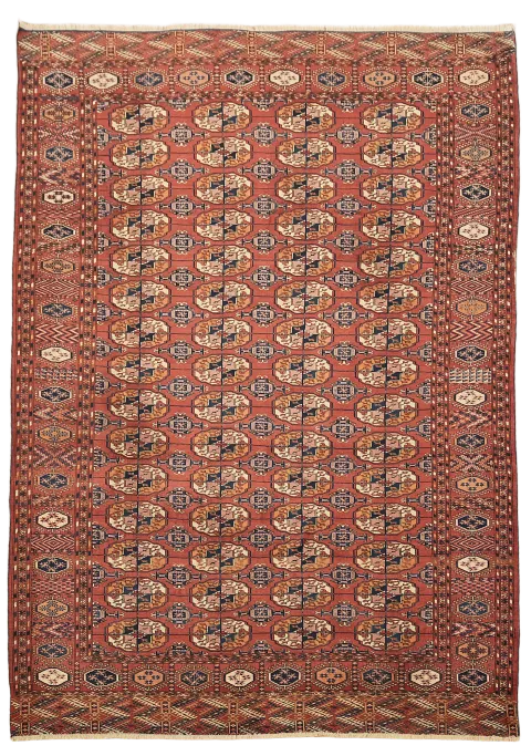 Vintage Wool Geometric Bokhara Oriental Area Rug 7x10