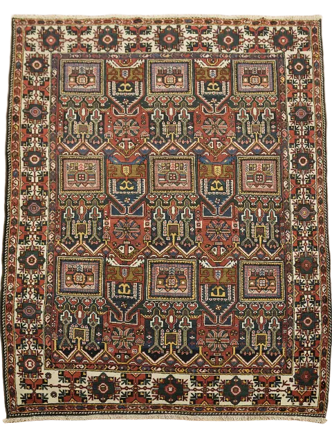 Vintage Vegetable Dye Wool Bakhtiari Persian Rug 5x7