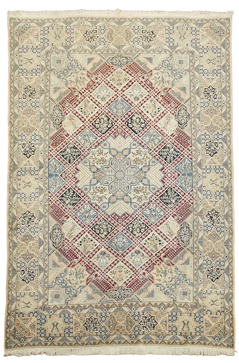 Fine Vegetable Dye Nain Toodeshk Wool Persian Area Rug 7x11