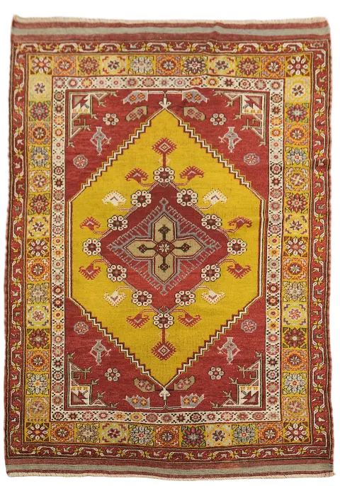 Antique Collectible Wool Anatolian Oriental Rug 4x6