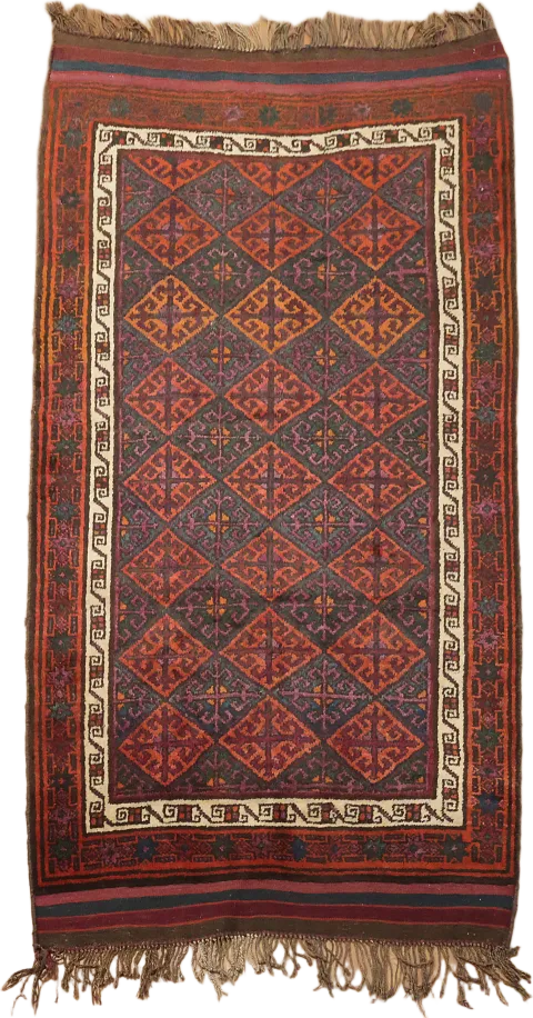 Tribal Vintage Balouch Persian Rug 4x7