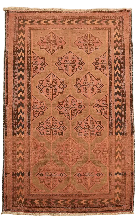 Vintage Tribal Wool Balouch Persian Rug 4x7