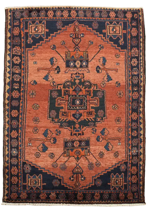 Vintage Wool Lori Persian Geometric Rug 5x7