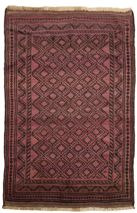 Tribal Vintage Balouch Persian Wool Rug 4x7