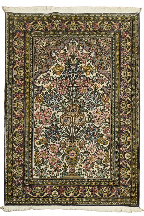 Fine Floral Tabriz Persian Wool Rug 4x5