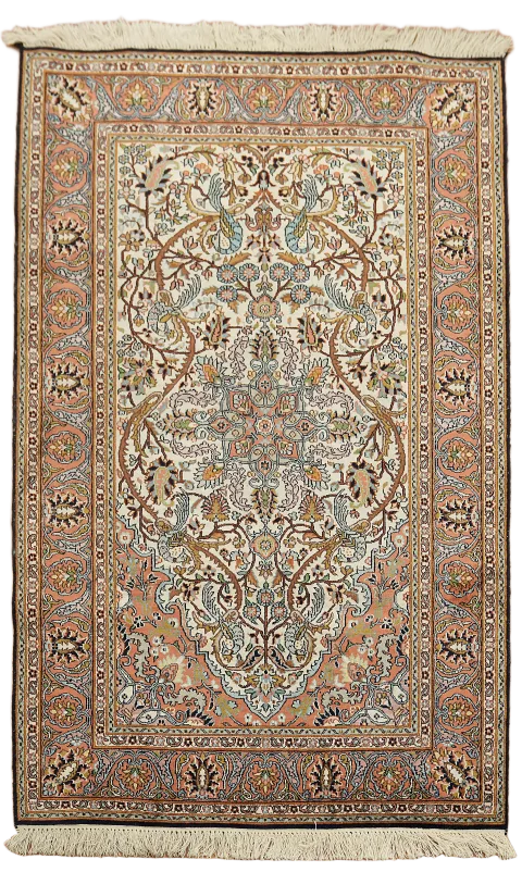 High Quality Vintage Silk Kashmir Oriental Rug 3x5