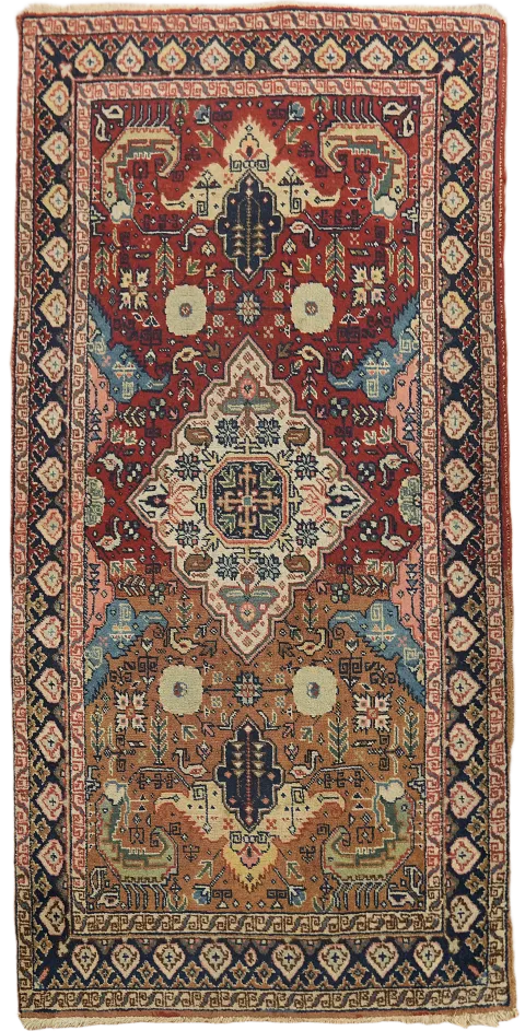 Vintage Wool Zanjan Persian Rug 3x5