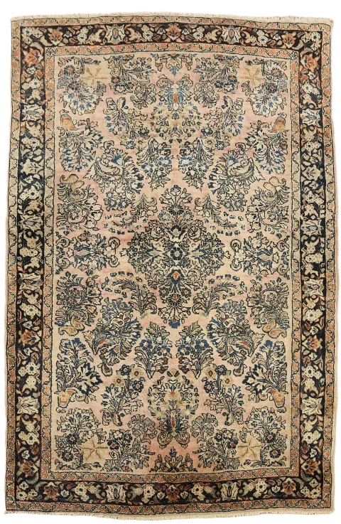 Vintage Wool Sarouk Persian Rug 3x5