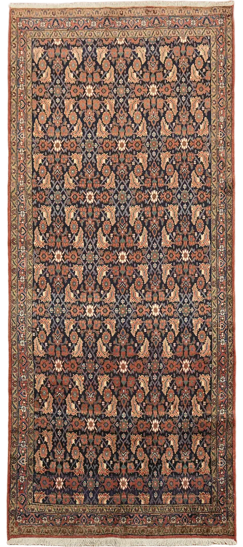 Blue Tribal Malayer Persian Wool Rug 5x11