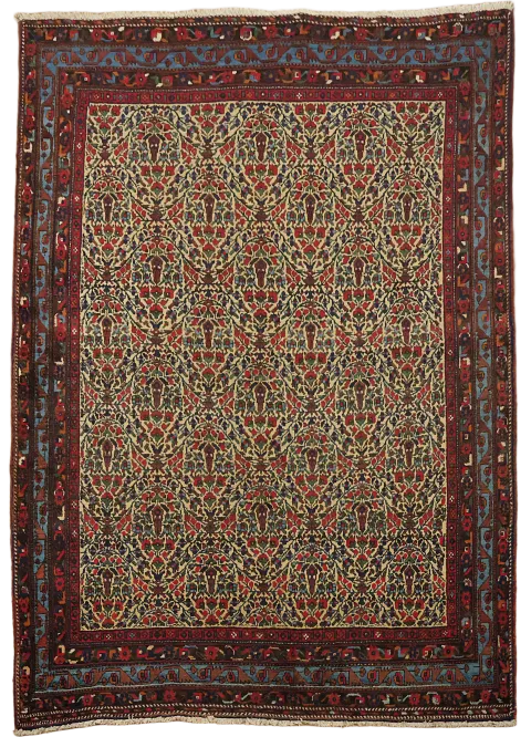 Antique Bakhtiari Persian Wool Rug 5x6