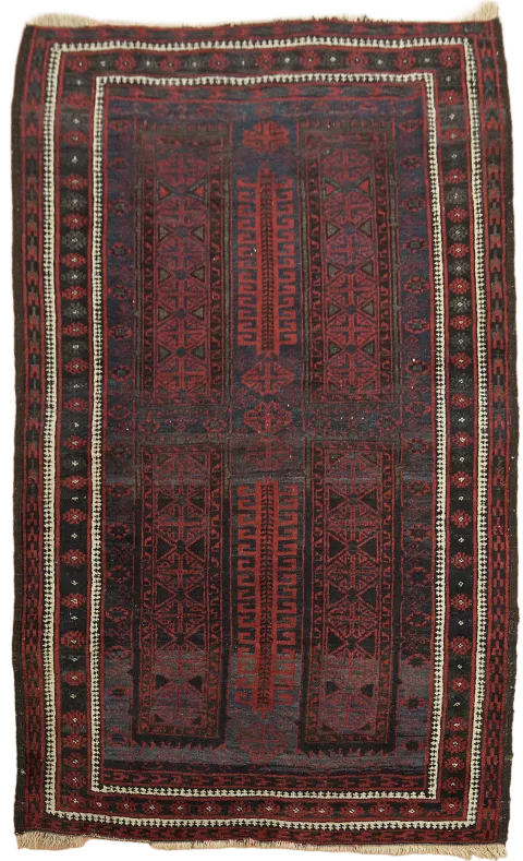 Vintage Wool Tribal Balouch Persian Rug 4x6