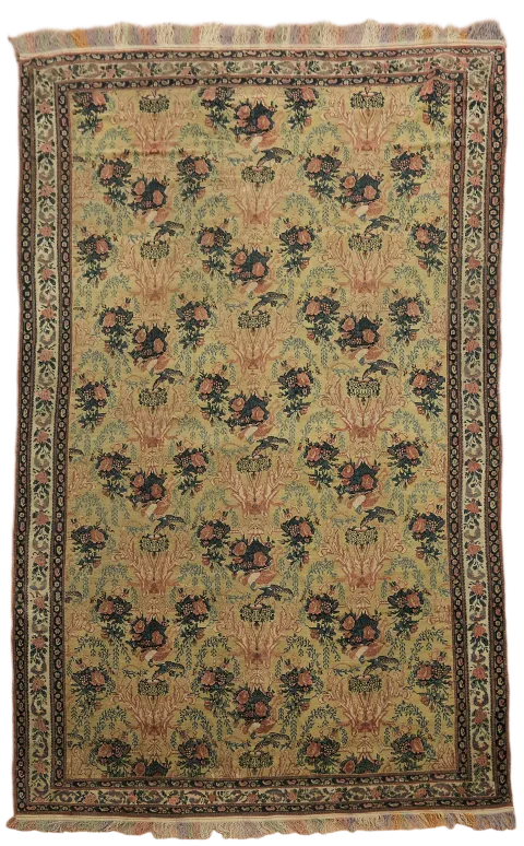 Super Fine Quality Pre-1900 Antique Senneh Persian Wool Rug 5x7