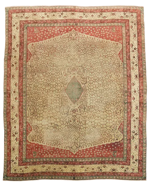 Pre-1900 Antique Agra Oriental Large Wool Rug 13x16 Museum Piece