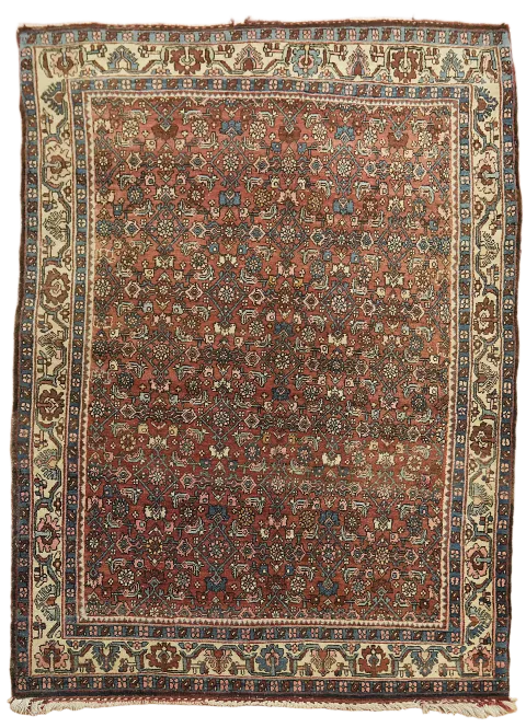 Vintage Tribal Bidjar Persian Wool Rug 4x5
