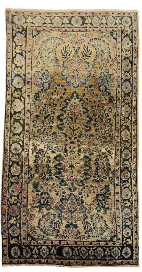 Antique Wool Sarouk Persian Runner Rug 2x5