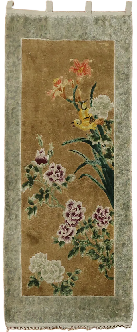 Vintage Silk Art Deco Chinese Runner Rug 2x5