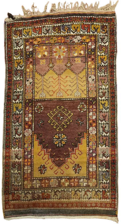 Vintage Tribal Wool Anatolian Turkish Rug 3x5