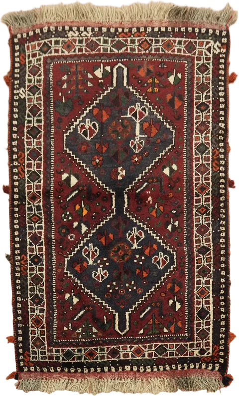 Vintage Wool Shiraz Persian Tribal Rug 3x5