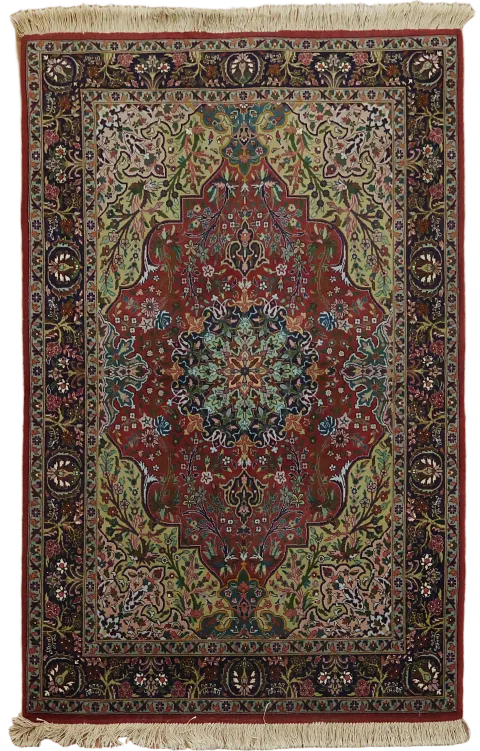 Fine Floral Wool Tabriz Persian Rug 3x5