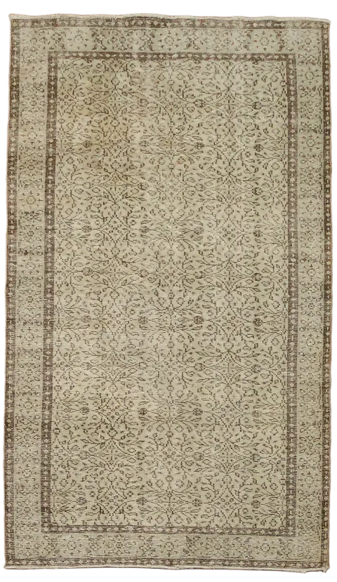 Vintage Distressed Anatolian Turkish Wool Rug 5x8