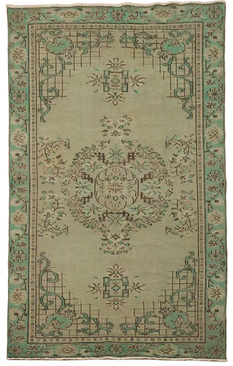 Distressed Vintage Anatolian Turkish Wool Rug 6x8