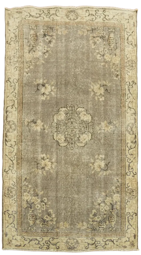 Vintage Wool Anatolian Turkish Rug 4x7