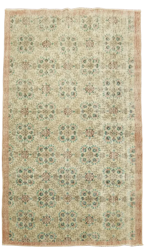 Vintage Distressed Anatolian Turkish Wool Rug 5x9