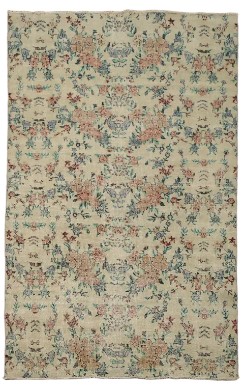 Vintage Distressed Anatolian Turkish Wool Rug 5x9