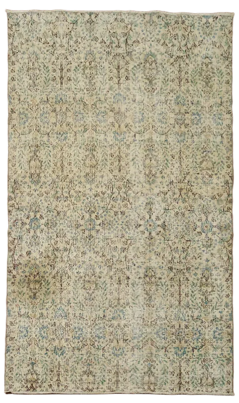 Vintage Distressed Anatolian Turkish Wool Rug 5x8