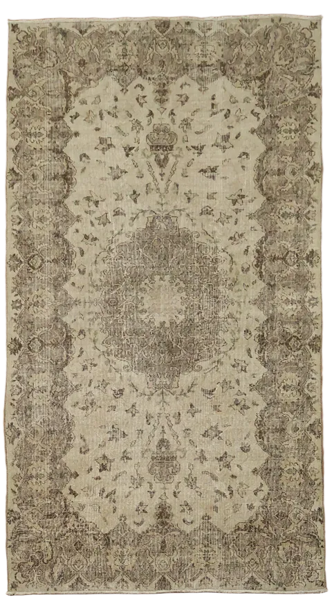 Vintage Anatolian Turkish Wool Area Rug 5x9