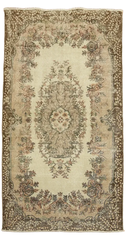 Vintage Anatolian Turkish Wool Rug 4x7