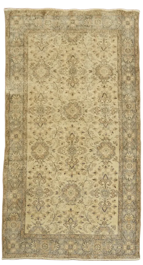 Vintage Anatolian Turkish Wool Rug 4x7