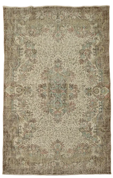 Vintage eAnatolian Turkish Wool Area Rug 6x10