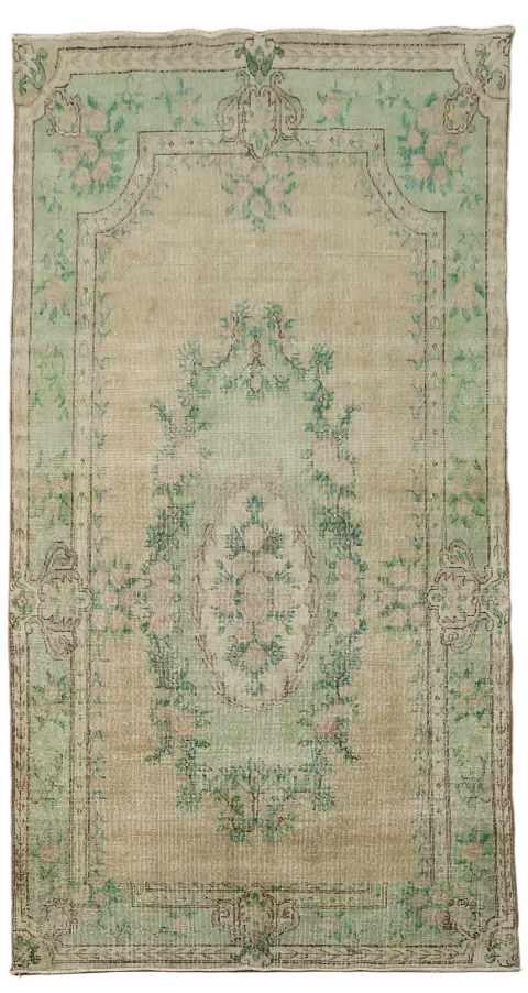 Vintage Distressed Anatolian Turkish Wool Rug 5x10
