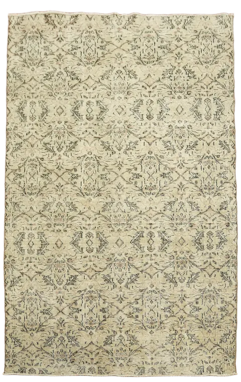 Vintage Distressed Anatolian Turkish Wool Area Rug 6x9