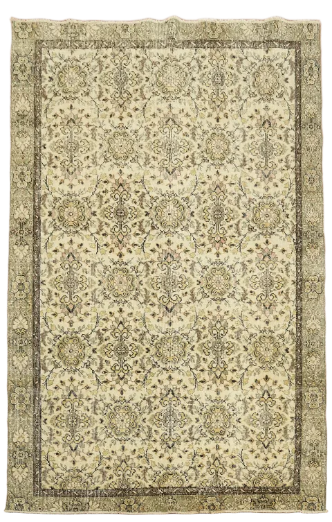 Vintage Anatolian Turkish Distressed Wool Rug 6x10