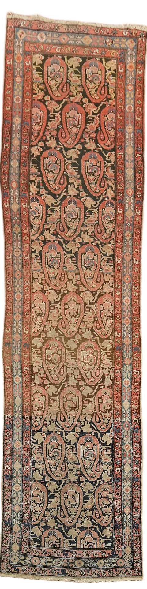 Pre-1900 Antique Malayer Persian Tribal Wool Rug 3x13