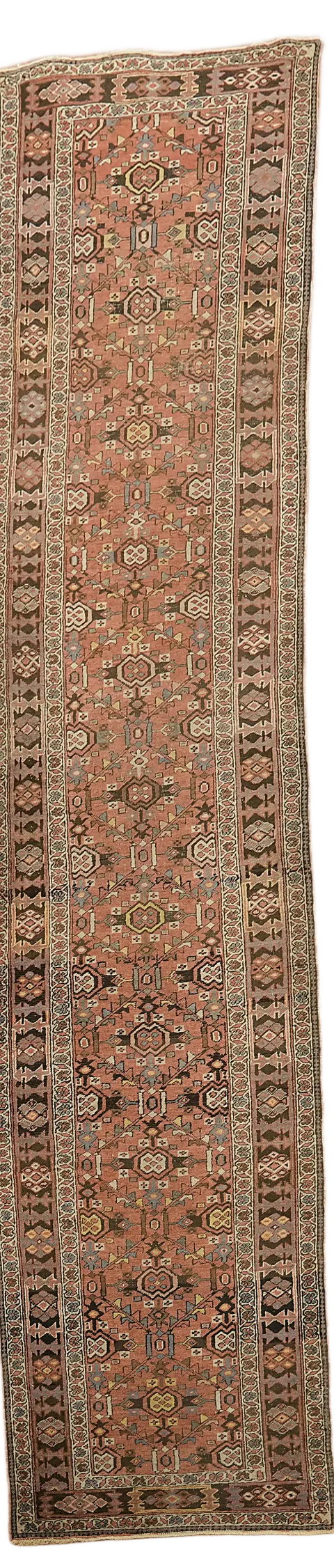 Pre-1900 Antique Heriz Bakhshayesh Persian Wool Rug 3x14