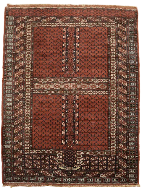 Vintage Trible Bokhara Oriental Wool Rug 4x5