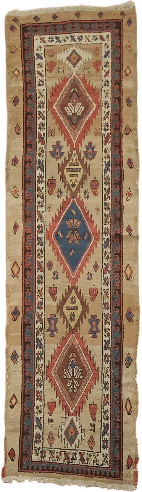 Pre-1900 Antique Sarab Persian Runner Wool Rug 3x10