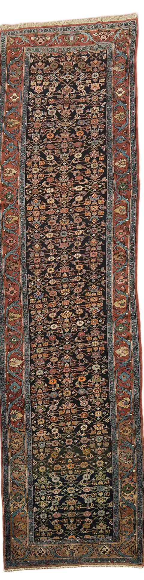 Heriz Serapi Persian Runner Tribal Wool Rug 4x14